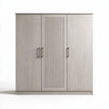 Armoire en bois gris clair 100 x 50 x 120cm avec motifs striés