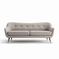 Canapé en tissu gris clair avec structure en bois dimensions 180 x 80 x 80cm