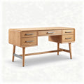 Bureau en bois de chêne avec 5 tiroirs dimensions 150 x 60 x 75cm