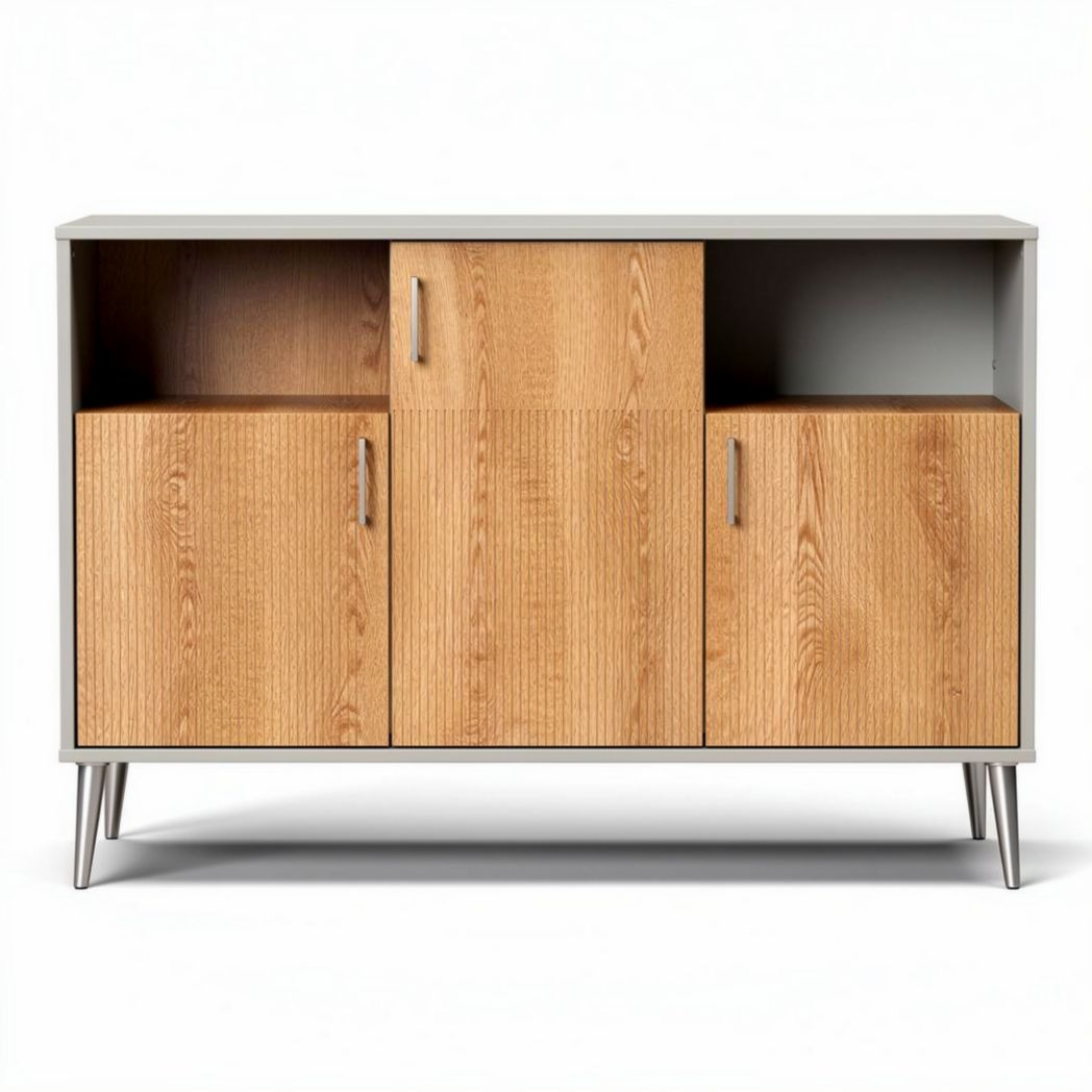 Meuble de rangement en bois avec portes et étagères 120 x 40 x 80cm