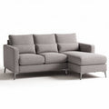 Canapé d'angle en tissu gris clair dimensions 200 x 90 x 85cm pour salon moderne