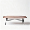 Table basse en bois naturel avec pieds en métal noir dimensions 120 x 60 x 40cm